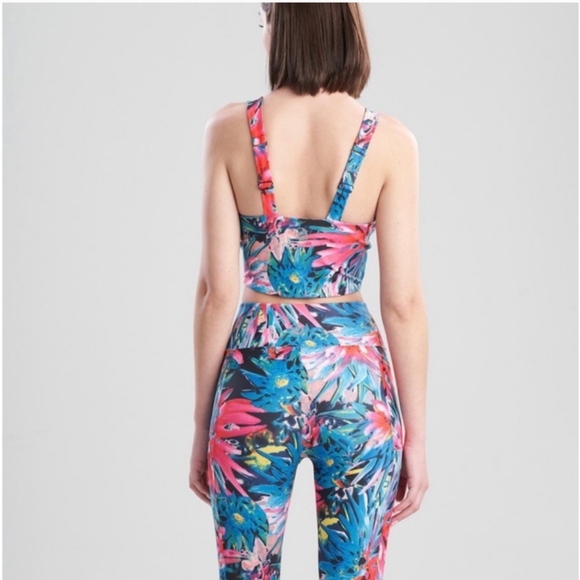 Josie Natori Solstice Azalea Trellis Wave Athletic Crop Top, Sz XL - Picture 6 of 8